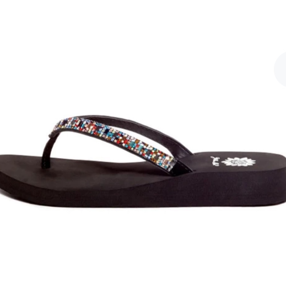 Yellow Box Zumily Multi Colored Stone Bling Flops
